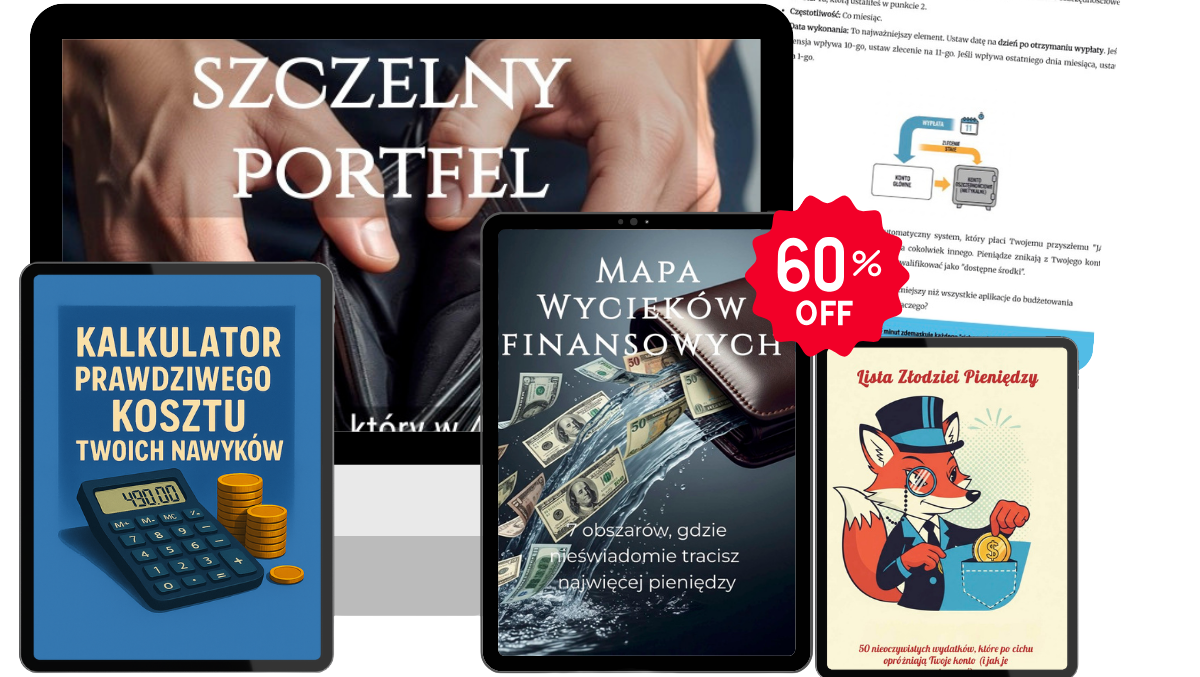 Szczegółowy mockup pakietu produktów finansowych Szczelny Portfel